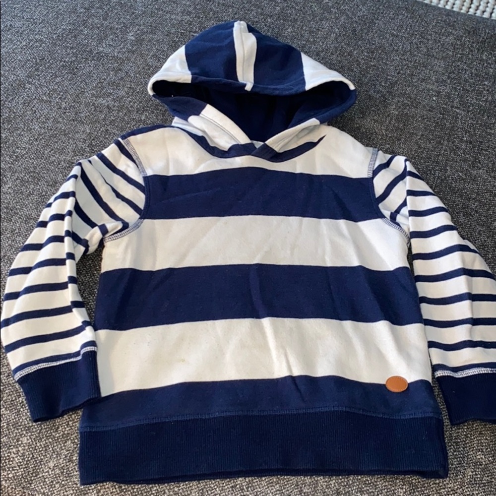 H&M Hoodie, Nagy and beige stripes, size 4-6